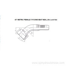 45° Metric Female 74° Cone Seat Seal 20741-T